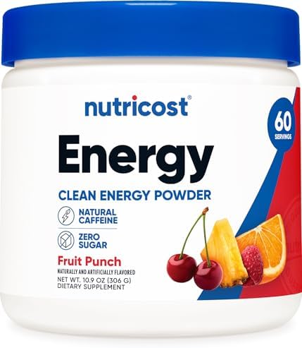 Nutricost Complejo Energético (Sabor Fruta) (60 Porciones) - Polvo de Energía Limpia, Suplemento Dietético de 300g - imagen 1