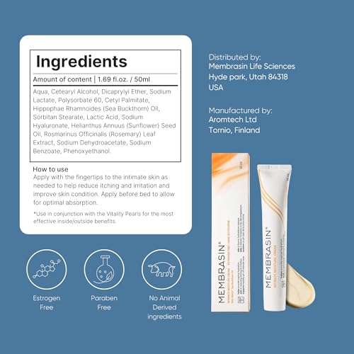 Crema Hidratante Vaginal Membr con Ácido Hialurónico, Alivio de Sequedad, Picazón y Ardor, Soporte para Menopausia, Libre de Hormonas, Fórmula - imagen 8