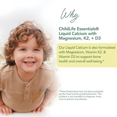 Suplemento Líquido de Calcio ChildLife Essentials para Niños - Calcio para Bebés con Magnesio, Vitamina D3, K2 y Zinc para Huesos - Sabor Naranja, - imagen 3