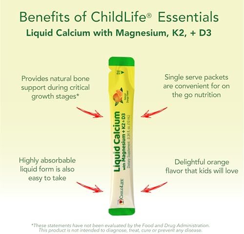 Suplemento Líquido de Calcio ChildLife Essentials para Niños - Calcio para Bebés con Magnesio, Vitamina D3, K2 y Zinc para Huesos - Sabor Naranja, - imagen 5