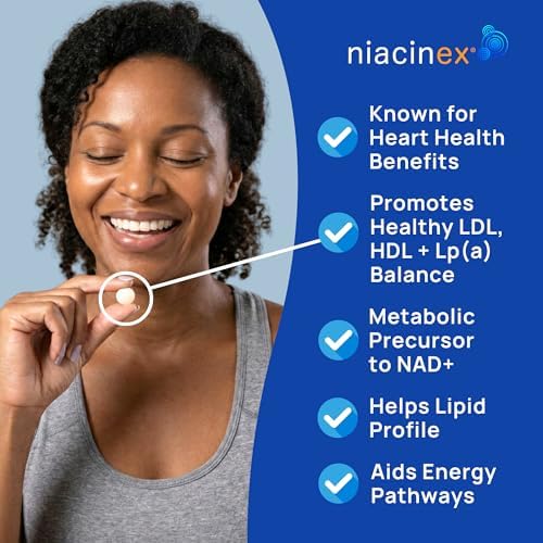 Niacinex Niacina 500mg Liberación Prolongada, 200 Tabletas, Suplemento de Vitamina B3 Vegano, Sin Flush, Equilibrio de Colesterol, Hecho en EE. UU. - imagen 4