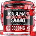Gomitas de Melena de León Sin Azúcar – 120 Gomitas para Claridad y Soporte Nutricional Cerebral – 3000mg de Hongo Melena de León con Ashwagandha y - imagen 1