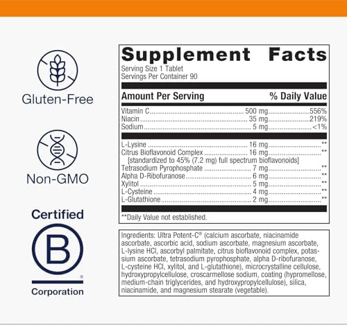 Metagenics Ultra Potent-C 500 - Suplemento de Vitamina C Buffered para Apoyo Inmunológico, Defensa Antioxidante y Formación de Colágeno - Suave, - imagen 4