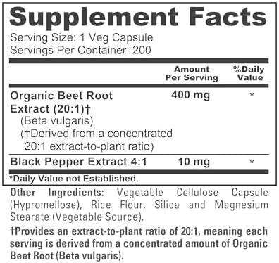 NusaPure Raíz de Betabel Orgánica, 400 mg, 200 Cápsulas Veganas (No GMO) - imagen 4