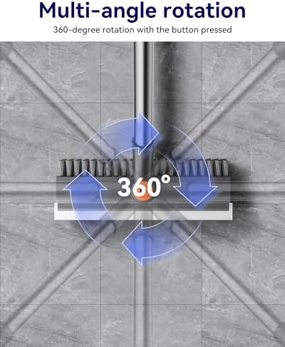 Cepillo de Piso HelpX Pequeño con Mango Ajustable, 3 en 1, Cepillo de Cerdas Duras, Limpiador con Squeegee y Pinzas para Baño, Azulejos, Patio y - imagen 4
