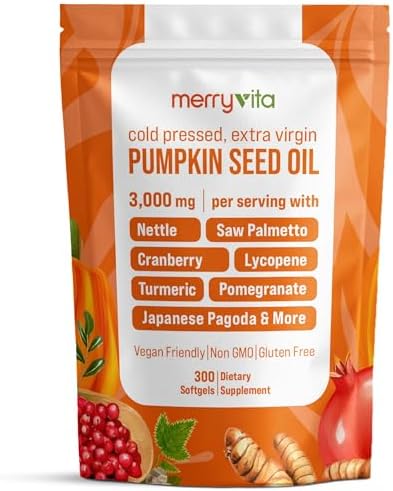 Aceite de Semilla de Calabaza con Saw Palmetto, Cúrcuma, Ortiga y Más | 3000mg por Porción, 300 Softgels | Prensado en Frío, Extra Virgen | - imagen 1