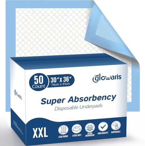 Paquete de 50 almohadillas desechables XXL de 30” x 36”, súper absorbentes, a prueba de fugas y de secado rápido, para bebés, cachorros y adultos. - imagen 1