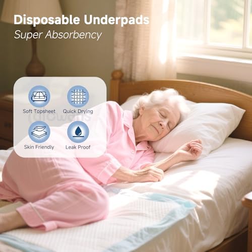 Paquete de 50 almohadillas desechables XXL de 30” x 36”, súper absorbentes, a prueba de fugas y de secado rápido, para bebés, cachorros y adultos. - imagen 5