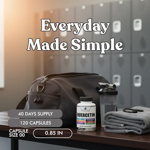 Suplementos American Standard Quercetina 1000mg con Zinc, Vitamina C, D3, Magnesio, Saúco, Equinácea, Cúrcuma y Astrágalo - Sin Gluten, No GMO, 120 - imagen 6