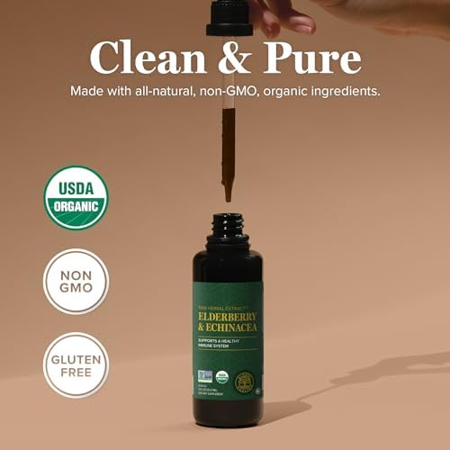 Suplemento Líquido Orgánico de Saúco y Equinácea Global Healing | Apoyo Antioxidante al Sistema Inmunológico para Adultos y Niños, Vegano, No GMO, - imagen 4