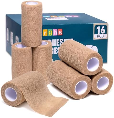 Venda Autoadhesiva Elzrghs, Paquete de 16, 4 x 5 Yardas, Bandaje Cohesivo Elástico, Venda Deportiva, Venda Veterinaria, Color Piel - imagen 1