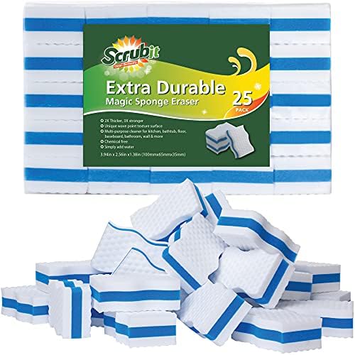 Paquete de 25 Esponjas de Borrado Extra Duraderas SCRUBIT - Limpiador para Cocina, Baño, Pisos y Paredes - Esponjas Mágicas de Melamina - Borradores - imagen 1