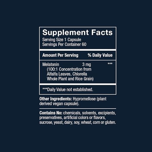 Herbatonin® 3mg - Melatonina Natural de Plantas para el Sueño, Reloj Biológico y Ritmo Circadiano, 60 Cápsulas Veganas - imagen 5