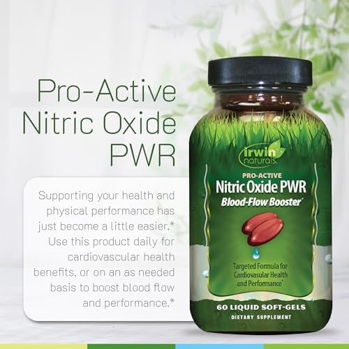 Irwin Naturals Pro-Active Nitric Oxide PWR - Suplemento para Aumentar el Flujo Sanguíneo con L-Citrulina, Remolacha y Espinaca Roja - 60 Cápsulas - imagen 5