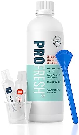 Enjuague Bucal ProFresh, 16.9 Onzas, Suministro para 2 Semanas, Incluye Paquete de Preparación, Sin Alcohol, Sin Sabor, Combate el Mal Aliento - imagen 1