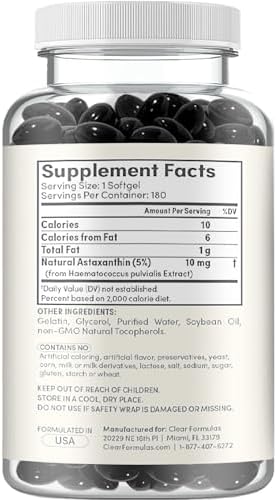 Suplemento de Astaxantina a Base de Algas - Liberación Rápida 10mg Non-GMO, Antioxidante Potente para Piel, Inmunidad y Salud Ocular - Fabricado en - imagen 3