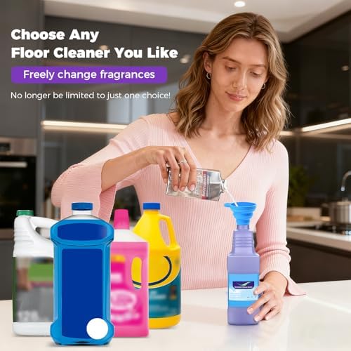 Botella de Reemplazo Recargable para Mopa Swiffer® Wet Jet™, 1250ml / 42 oz, Vacía, Antifugas, Botella de Recarga de Solución de Limpieza con 7 Gomas - imagen 3