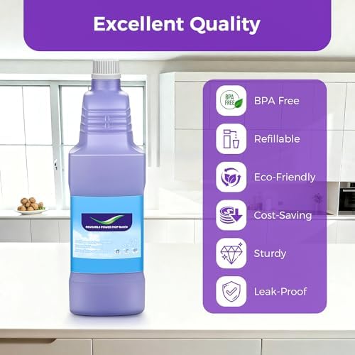 Botella de Reemplazo Recargable para Mopa Swiffer® Wet Jet™, 1250ml / 42 oz, Vacía, Antifugas, Botella de Recarga de Solución de Limpieza con 7 Gomas - imagen 6