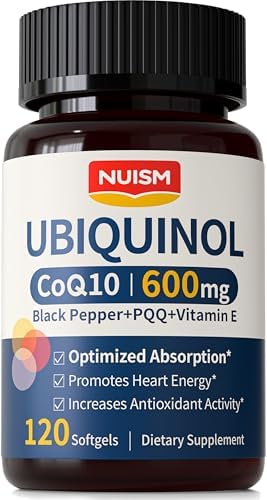 NUISM CoQ10 600mg Softgels, Suplemento de Ubiquinol Q10, Máxima Absorción de Antioxidantes para la Salud del Corazón y Energía - imagen 1
