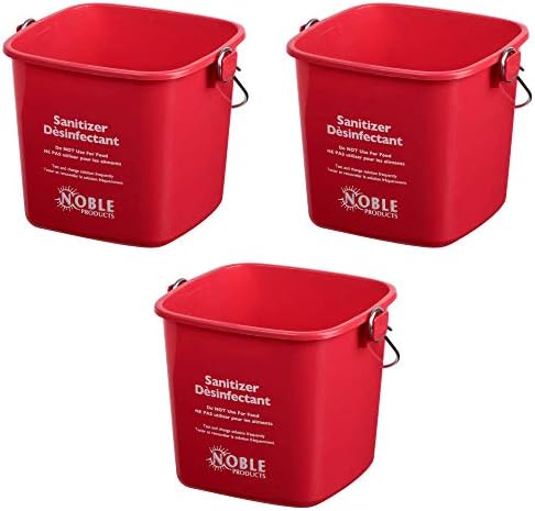 Cubeta Desinfectante Noble Products Pequeña Roja - Paila de Limpieza de 3 Cuartos - Set de 3 Contenedores Cuadrados de Plástico - imagen 1
