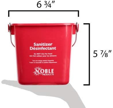 Cubeta Desinfectante Noble Products Pequeña Roja - Paila de Limpieza de 3 Cuartos - Set de 3 Contenedores Cuadrados de Plástico - imagen 4