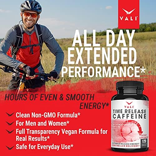Cápsulas de Cafeína de Liberación Prolongada VALI 100mg - Suplemento Nootrópico Avanzado para Energía, Enfoque y Claridad. 120 Cápsulas Veganas - imagen 6