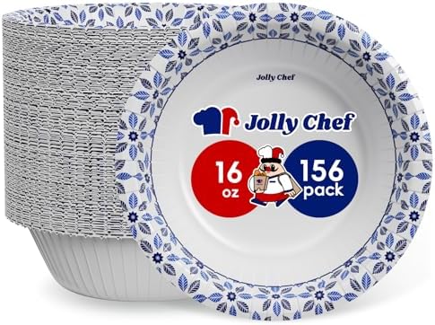 Tazones de Papel JOLLY CHEF de 16 oz, 156 Piezas, Desechables Resistentes a la Humedad, Ideal para Cenas o Acción de Gracias - imagen 1
