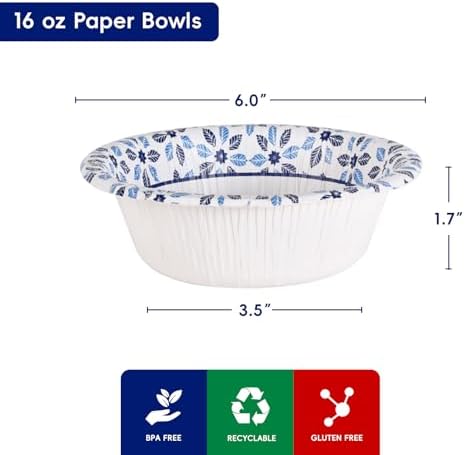 Tazones de Papel JOLLY CHEF de 16 oz, 156 Piezas, Desechables Resistentes a la Humedad, Ideal para Cenas o Acción de Gracias - imagen 2