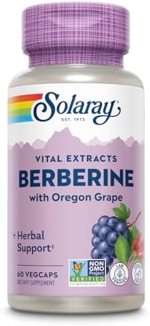 SOLARAY Berberina 250mg - Suplemento de Berberina para un Estilo de Vida Saludable y Activo - Con HCl de Berberina de Berberis Indica y Uva de Oregón - imagen 1