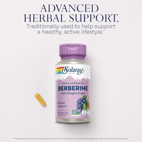 SOLARAY Berberina 250mg - Suplemento de Berberina para un Estilo de Vida Saludable y Activo - Con HCl de Berberina de Berberis Indica y Uva de Oregón - imagen 3