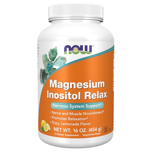 Suplementos NOW Foods, polvo de Magnesio Inositol Relax, apoyo al sistema nervioso*, sabor limonada efervescente, 16 onzas - imagen 2
