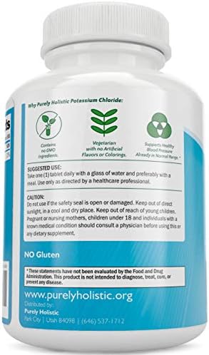 Suplemento de Cloruro de Potasio | Suministro para 1 Año | Apoyo a la Salud Cardiaca y Circulatoria | 99mg de Potasio por Porción para Equilibrio de - imagen 3