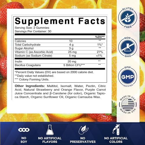 Gomitas Probióticas Sin Azúcar Vitamatic para Hombres y Mujeres – 5 Mil Millones de CFUs - 60 Gomitas por Botella | Paquete de 2 (120 Gomitas) Apoyo - imagen 2