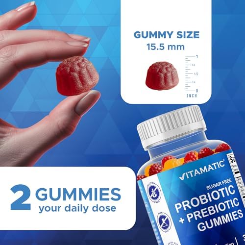 Gomitas Probióticas Sin Azúcar Vitamatic para Hombres y Mujeres – 5 Mil Millones de CFUs - 60 Gomitas por Botella | Paquete de 2 (120 Gomitas) Apoyo - imagen 3