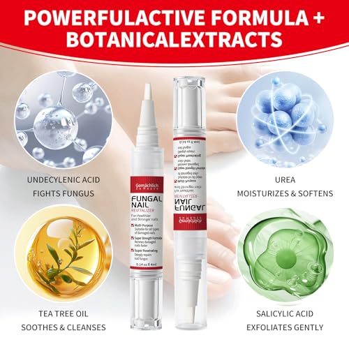 Tratamiento para Hongos en Uñas con Puntero Extra Fuerte, Reparador de Uñas Dañadas, Amarillas y Encarnadas, con Aceite de Árbol de Té, 3 Plumas - imagen 3