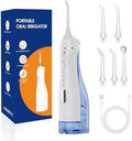Hilo Dental Portátil Recargable IPX7, Irrigador Oral con 4 Modos y 5 Puntas, 300ml - Ideal para Brackets y Encías Sensibles, Uso en Casa y Viajes - imagen 1