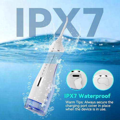 Hilo Dental Portátil Recargable IPX7, Irrigador Oral con 4 Modos y 5 Puntas, 300ml - Ideal para Brackets y Encías Sensibles, Uso en Casa y Viajes - imagen 6
