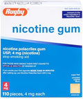 Chicles de Nicotina Rugby Polacrilex 4mg - Sabor Original, Ayuda para Dejar de Fumar y Vapear, Sin Azúcar, 110 Piezas (1 Paquete) - imagen 1