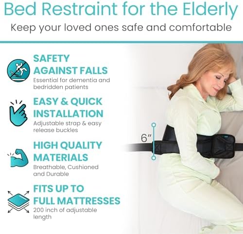 Frenos para Cama Vive para Pacientes Mayores con Demencia - Cinturón de Seguridad para Silla de Ruedas y Cama - Dispositivo de Prevención de Caídas - imagen 2