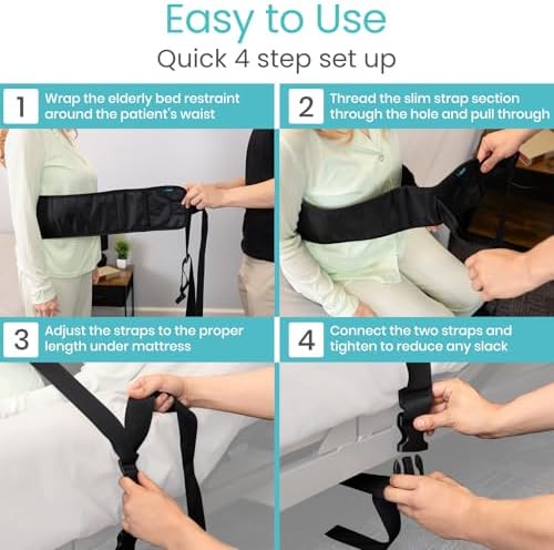 Frenos para Cama Vive para Pacientes Mayores con Demencia - Cinturón de Seguridad para Silla de Ruedas y Cama - Dispositivo de Prevención de Caídas - imagen 8