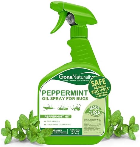Spray de Aceite de Menta GoneNaturally para Insectos – Repelente Extra Fuerte para el Hogar – Mata y Repela Hormigas, Cucarachas, Arañas y Más – - imagen 1
