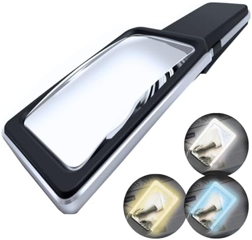 Lupa Magnipros Patente 3X Grande con Luz | 3 Modos de Luz de Color | Lente Antirreflejo y LEDs Regulables | Ideal para Leer y Inspección - Perfecta - imagen 1