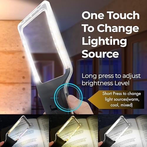 Lupa Magnipros Patente 3X Grande con Luz | 3 Modos de Luz de Color | Lente Antirreflejo y LEDs Regulables | Ideal para Leer y Inspección - Perfecta - imagen 2