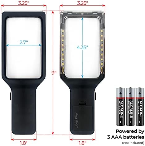 Lupa Magnipros Patente 3X Grande con Luz | 3 Modos de Luz de Color | Lente Antirreflejo y LEDs Regulables | Ideal para Leer y Inspección - Perfecta - imagen 6