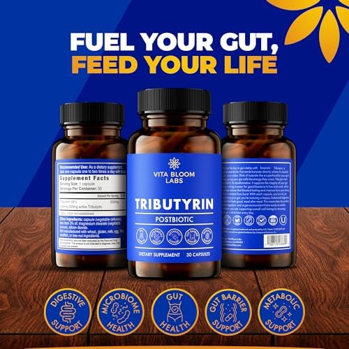 Suplemento de Tributirina - Mejor Absorción y Más Efectivo que el Butirato de Sodio - Salud Intestinal y Digestiva - 3 en 1 Postbióticos para - imagen 2