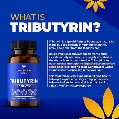 Suplemento de Tributirina - Mejor Absorción y Más Efectivo que el Butirato de Sodio - Salud Intestinal y Digestiva - 3 en 1 Postbióticos para - imagen 3