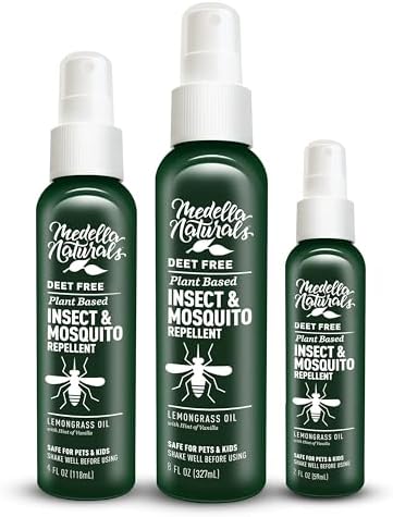 Repelente de Insectos y Mosquitos Sin DEET - Paquete de Viaje (2, 4, 8oz) - Repelente Aromático con Aceite de Hierba Limón, Seguro para Mascotas y - imagen 1