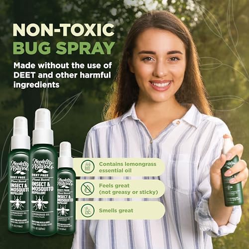 Repelente de Insectos y Mosquitos Sin DEET - Paquete de Viaje (2, 4, 8oz) - Repelente Aromático con Aceite de Hierba Limón, Seguro para Mascotas y - imagen 2