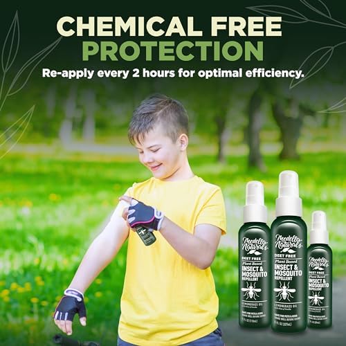 Repelente de Insectos y Mosquitos Sin DEET - Paquete de Viaje (2, 4, 8oz) - Repelente Aromático con Aceite de Hierba Limón, Seguro para Mascotas y - imagen 3