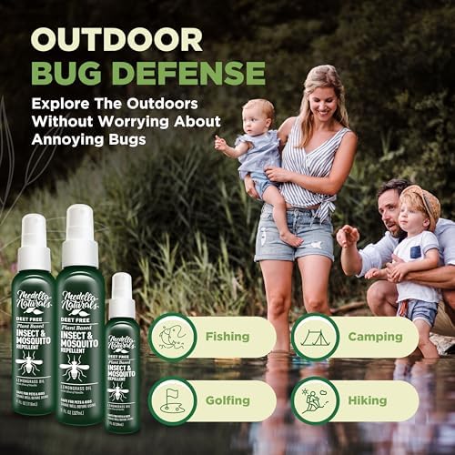Repelente de Insectos y Mosquitos Sin DEET - Paquete de Viaje (2, 4, 8oz) - Repelente Aromático con Aceite de Hierba Limón, Seguro para Mascotas y - imagen 7